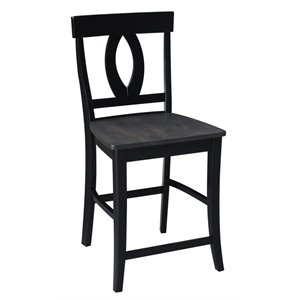 International Concepts Cosmo Solid Wood Counter Height Stool in Coal