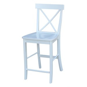 International Concepts X-back 24&quot Counter Stool in White