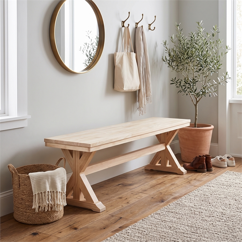 International Concepts Canyon Unfinished Wooden Bench
