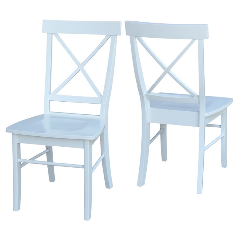International Concepts X-Back Dining Chair in White (Set of 2)