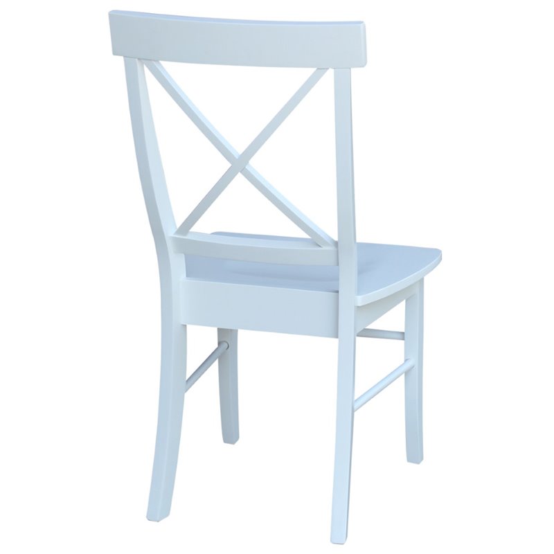International Concepts X-Back Dining Chair in White (Set of 2)