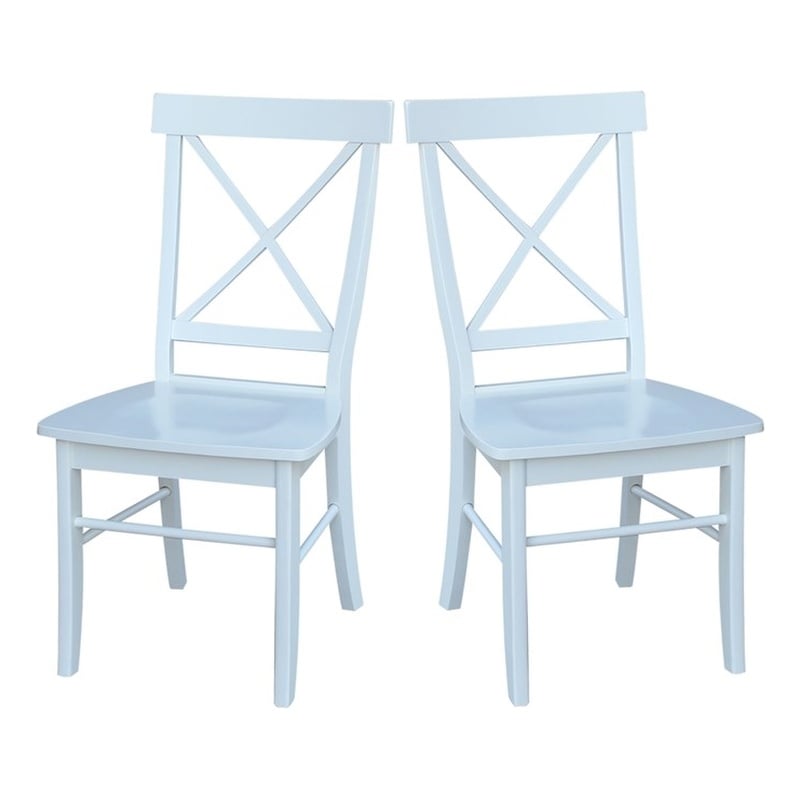 International Concepts X-Back Dining Chair in White (Set of 2)