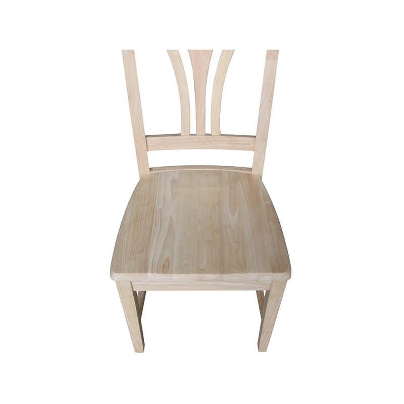 International Concepts Solid Wood Fanback Dining Chairs in Unfinshed ( Set of 2)