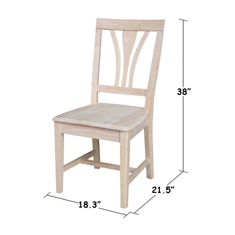 International Concepts Solid Wood Fanback Dining Chairs in Unfinshed ( Set of 2)