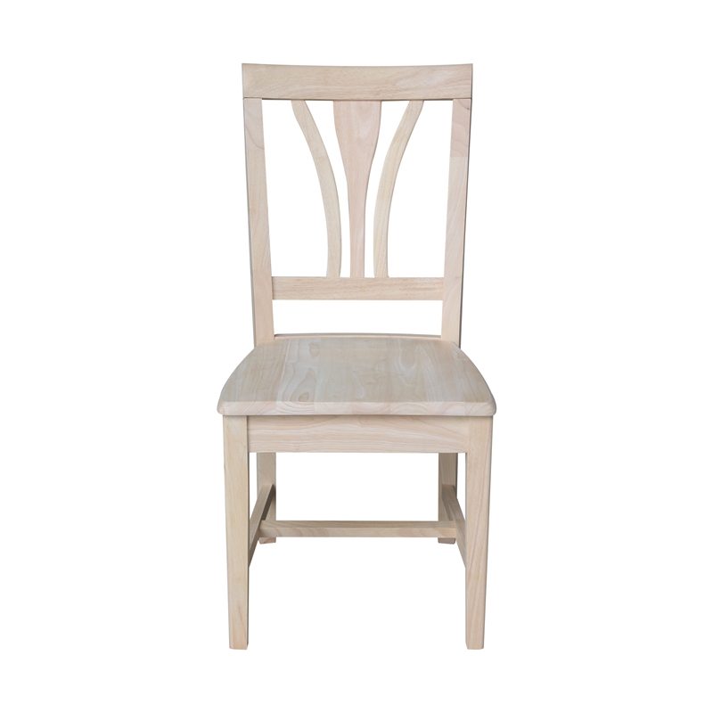 International Concepts Solid Wood Fanback Dining Chairs in Unfinshed ( Set of 2)