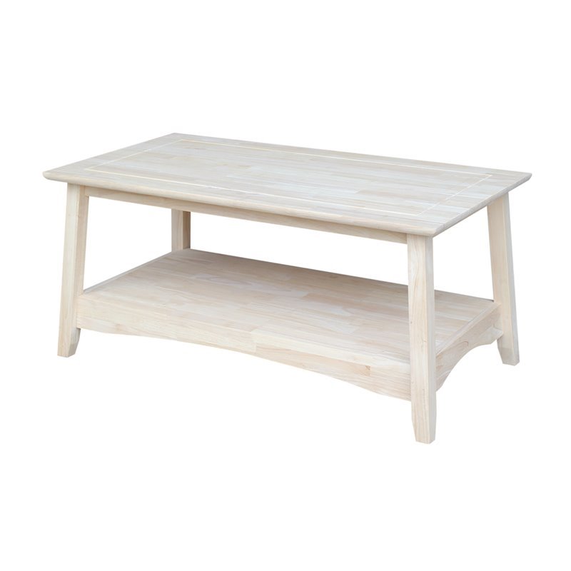 International Concepts Whitewood Bombay Rectangular Coffee Table
