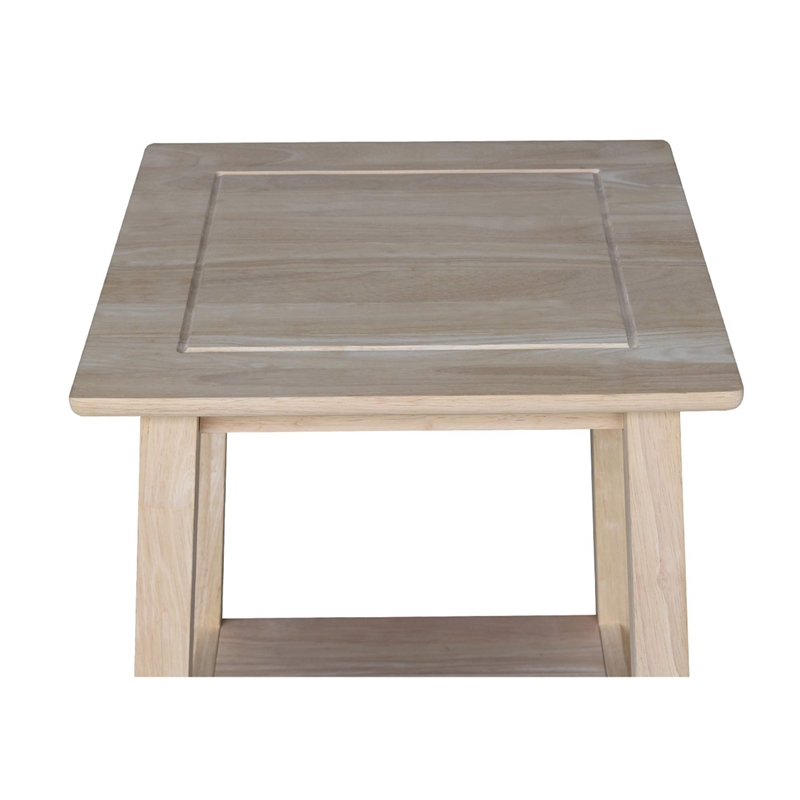 International Concepts Whitewood Bomby Tall Unfinished End Table