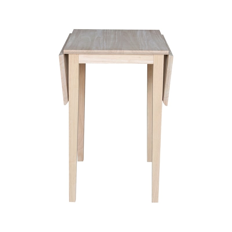 International Concepts Solid Wood Drop Leaf Casual Dining Table - Unfinished