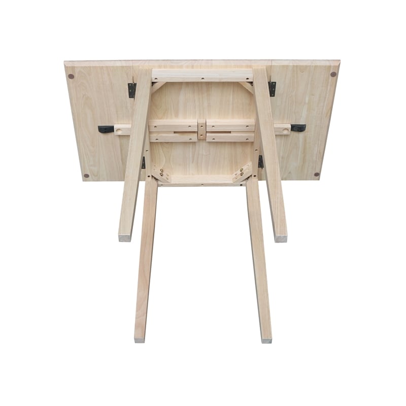 International Concepts Solid Wood Drop Leaf Casual Dining Table - Unfinished