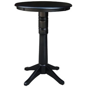 International Concepts 30&quot Round Pedestal Bar Table in Black