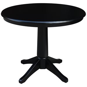 International Concepts 36&quot Round Pedestal Dining Table in Black