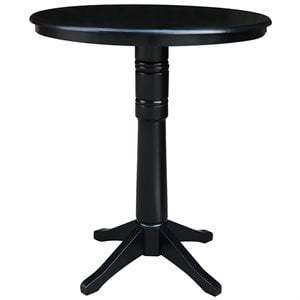 International Concepts 36&quot Round Pedestal Bar Table in Black