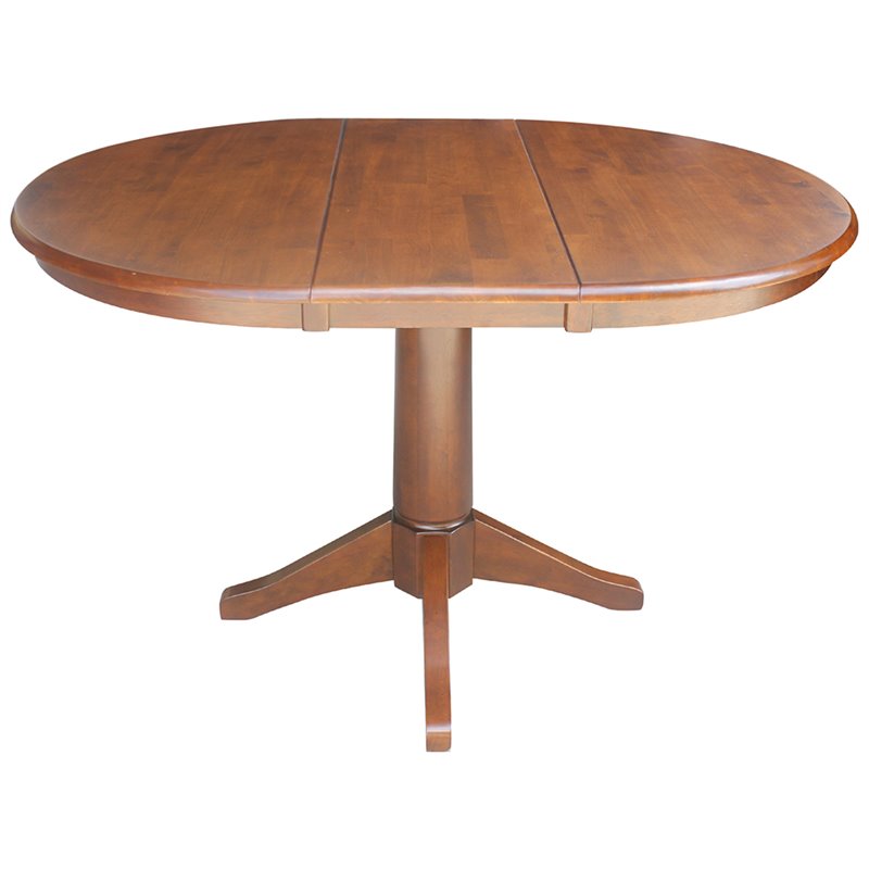 International Concepts 5 Piece Extendable Round Dining Set in Espresso