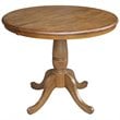 International Concepts 3 Piece Extendable Round Dining Set in Pecan