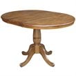 International Concepts 3 Piece Extendable Round Dining Set in Pecan