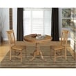 International Concepts 3 Piece Extendable Round Dining Set in Pecan