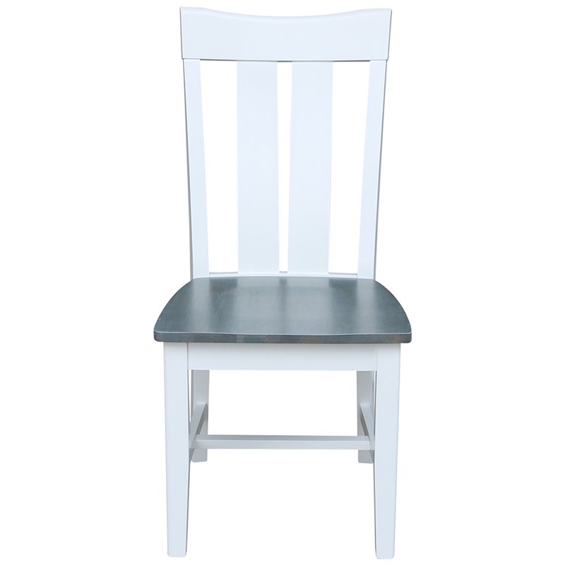 International Concepts Ava Solid Wood Dining Side Chair in White (Set of 2)