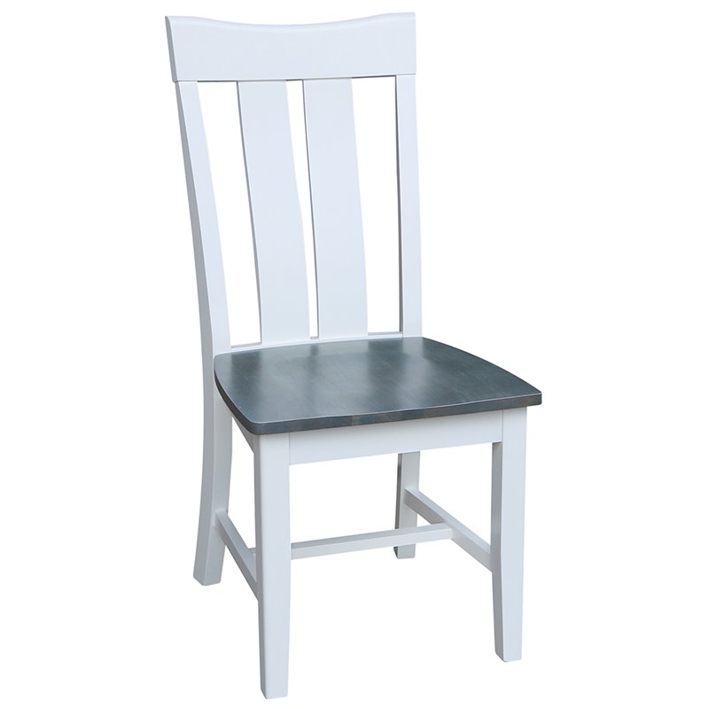 International Concepts Ava Solid Wood Dining Side Chair in White (Set of 2)