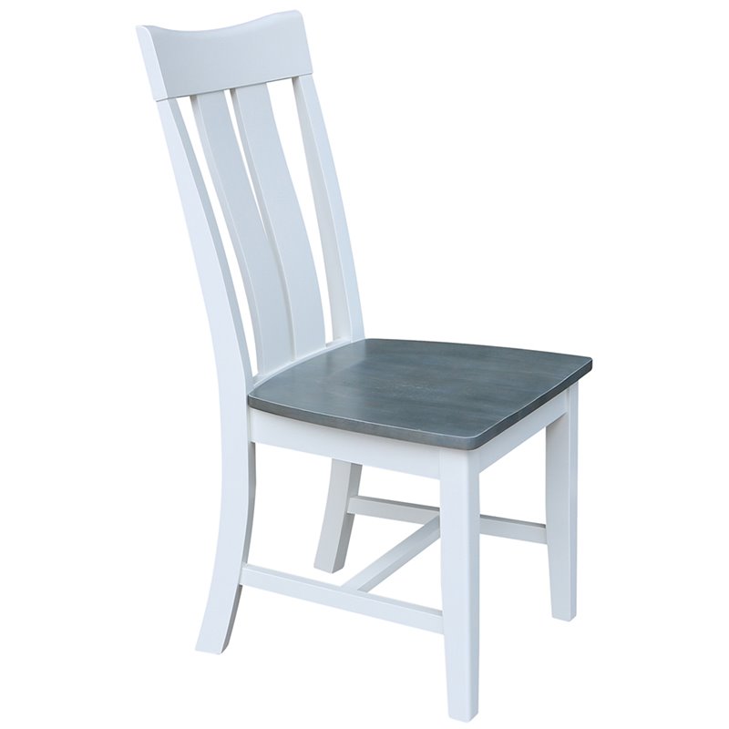 International Concepts Ava Solid Wood Dining Side Chair in White (Set of 2)