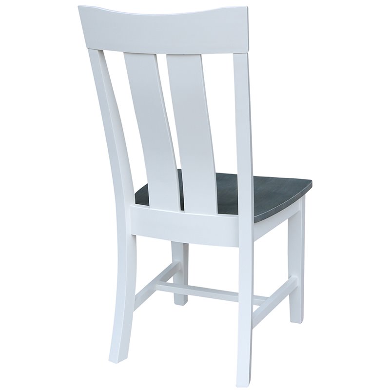 International Concepts Ava Solid Wood Dining Side Chair in White (Set of 2)