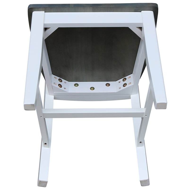 International Concepts Ava Solid Wood Dining Side Chair in White (Set of 2)