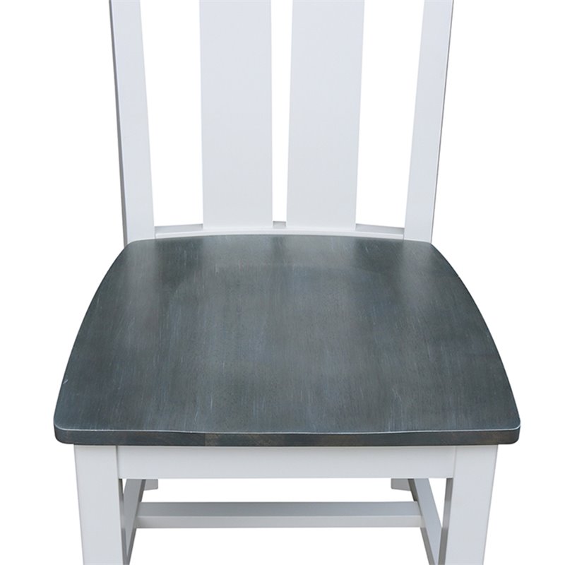 International Concepts Ava Solid Wood Dining Side Chair in White (Set of 2)