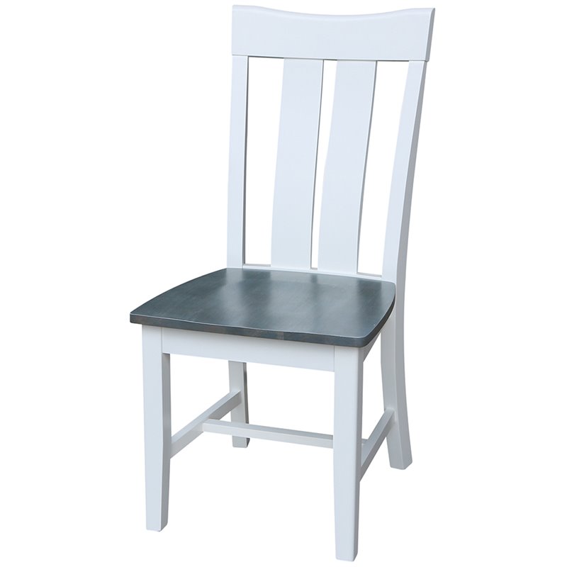 International Concepts Ava Solid Wood Dining Side Chair in White (Set of 2)