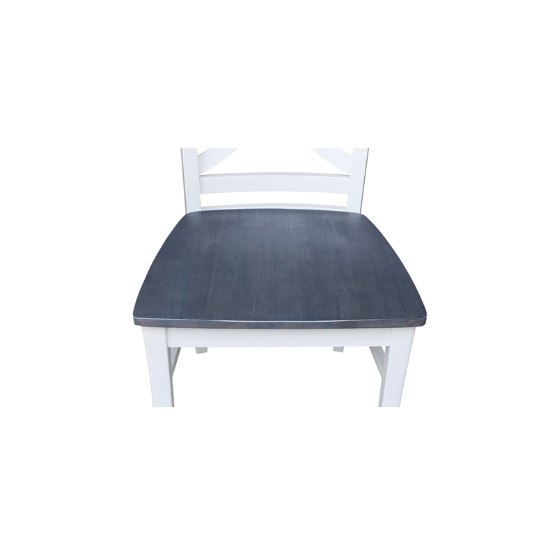 International Concepts Vineyard Solid Wood Dining Side Chair in White (Set of 2)