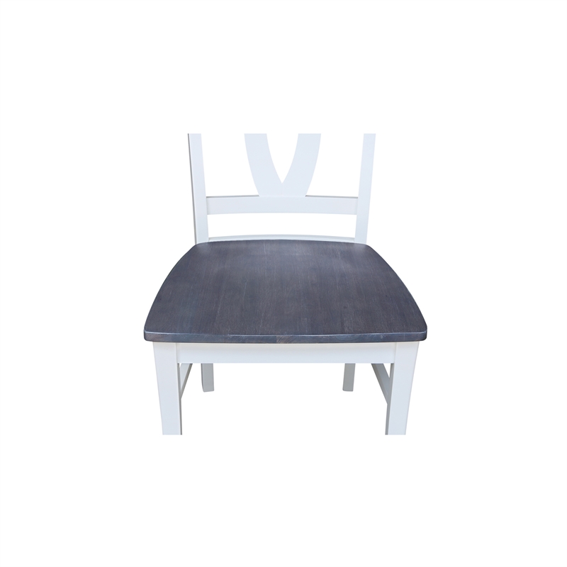 International Concepts Cosmo Verona Wood Dining Chairs in White/Heather Gray
