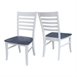 International Concepts Cosmo Roma Solid Wood Dining Chair in White/Heather Gray