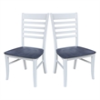 International Concepts Cosmo Roma Solid Wood Dining Chair in White/Heather Gray