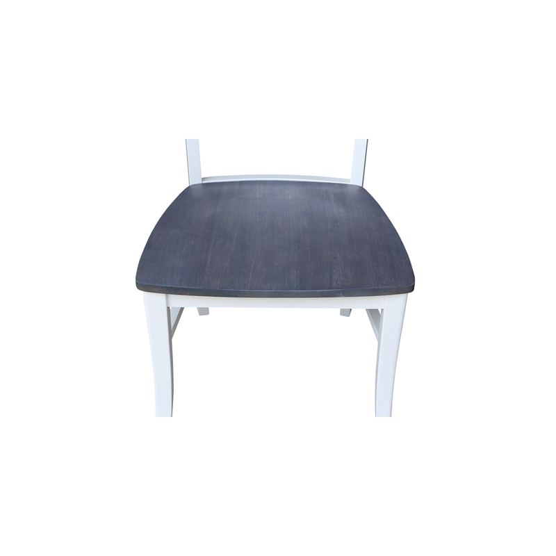 International Concepts Cosmo Roma Solid Wood Dining Chair in White/Heather Gray