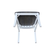 International Concepts Cosmo Roma Solid Wood Dining Chair in White/Heather Gray