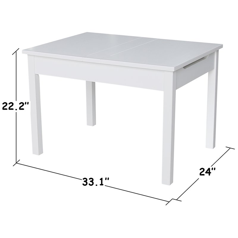 International Concepts Storage Kids Table in White