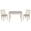 International Concepts 3 Piece Unfinished Kids Table and Chair Set