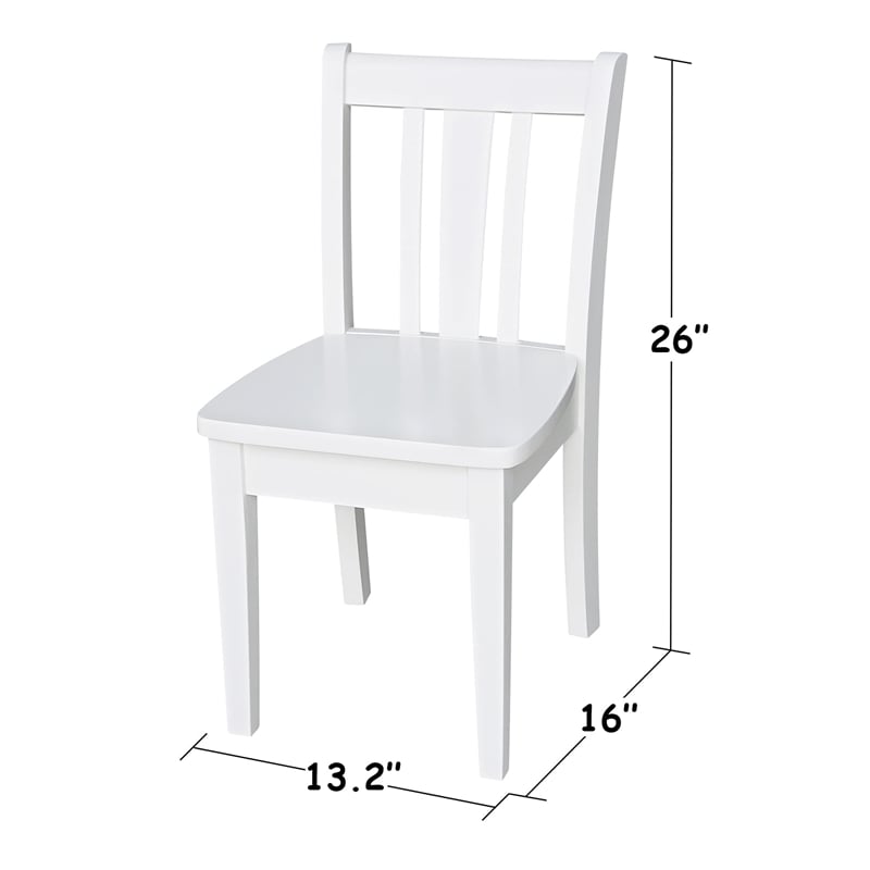 International Concepts 3 Piece Kids Table and Chair Set in White