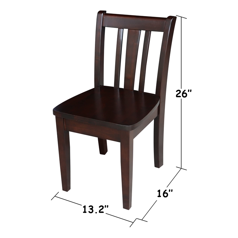 International Concepts 3 Piece Kids Table and Chair Set in Mocha