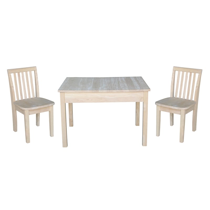 International Concepts 3 Piece Storage Kids Table and Chair Set