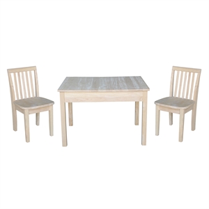 International Concepts 3 Piece Storage Kids Table and Chair Set