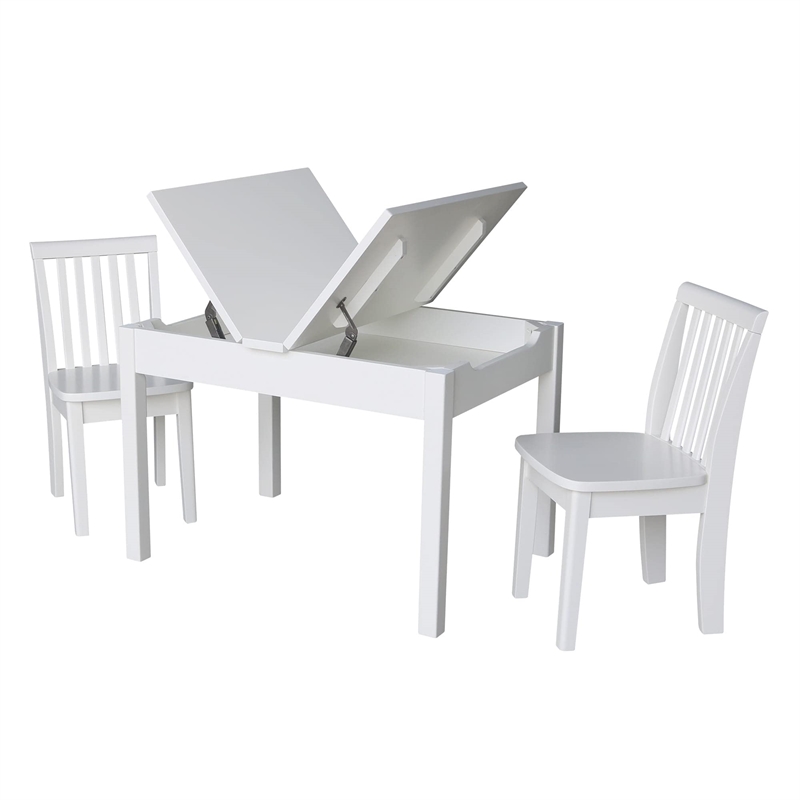 International Concepts 3 Piece Storage Kids Table and Chair Set