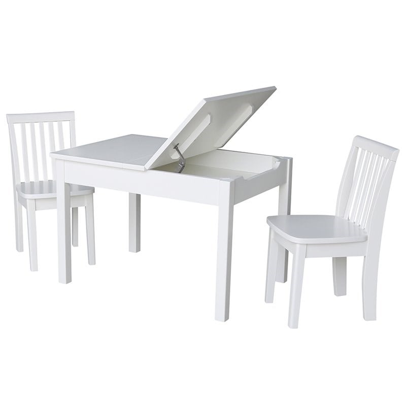 International Concepts 3 Piece Storage Kids Table and Chair Set