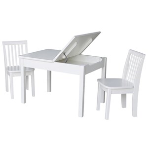 International Concepts 3 Piece Storage Kids Table and Chair Set