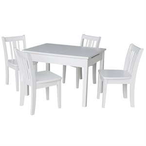 International Concepts 5 Piece Storage Kids Table and Chair Set