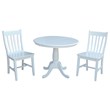 International Concepts 3 Piece Extendable Round Dining Set in White