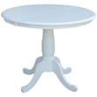 International Concepts 3 Piece Extendable Round Dining Set in White