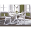 International Concepts 5 Piece Extendable Round Dining Set in White
