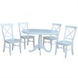 International Concepts 5 Piece Extendable Round Dining Set in White