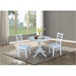 International Concepts 3 Piece Extendable Round Dining Set in White