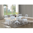 International Concepts 5 Piece Extendable Round Dining Set in White