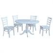 International Concepts 5 Piece Extendable Round Dining Set in White